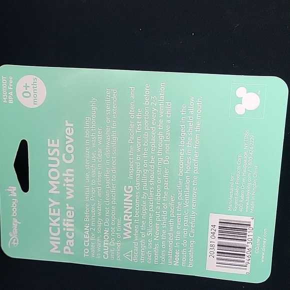 NIP Two (2) Disney Mickey Mouse Pacifier with Cover Blue - Picture 3 of 5